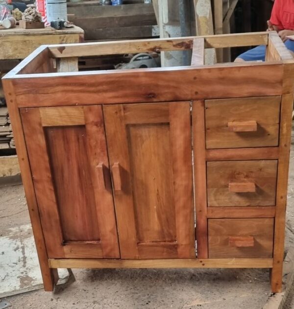 Mueble Vanitorio fino rustico hecho con roble de demolición - Imagen 2